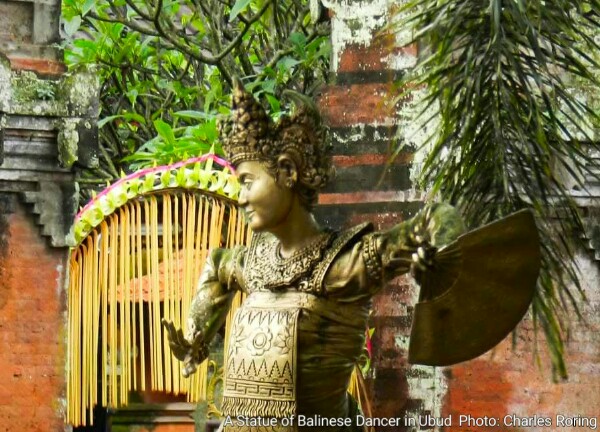 Statue of Balinese dancer in Ubud, Bali