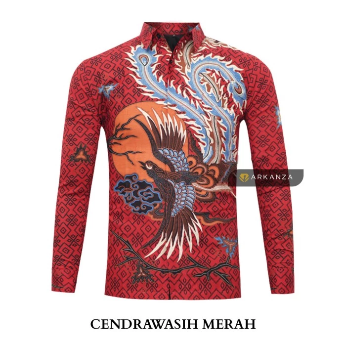 kemeja batik cendrawasih merah