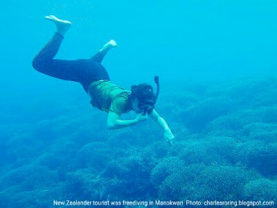 New Zealander girl was freediving in Manokwari